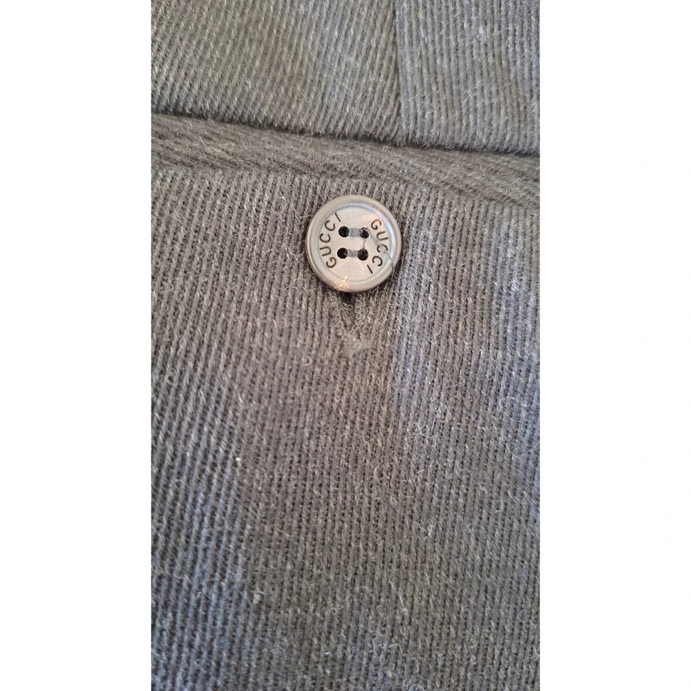 Gucci Mens Charcoal Gray Wool Blend Flat Front Straight Leg Dress Pants Italy